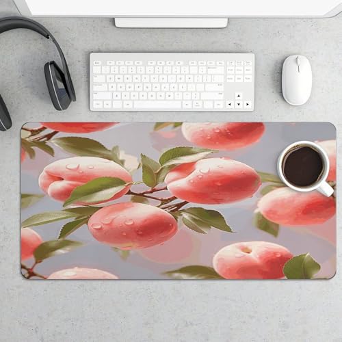 Pink Peach Desk Pad Large Office Desk Mat Rubber Waterproof miniatura 5