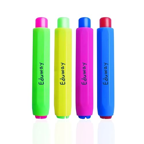 Image of Eduway Multi Color Chalk Holder (Pack Of 4) For Black Board /Chalkboard | Perfect for Kids & Teacher | Non-Toxic & Oil Pastel Holder | Dustless Chalk Holder Pen for School & Classroom |(Assorted Color)