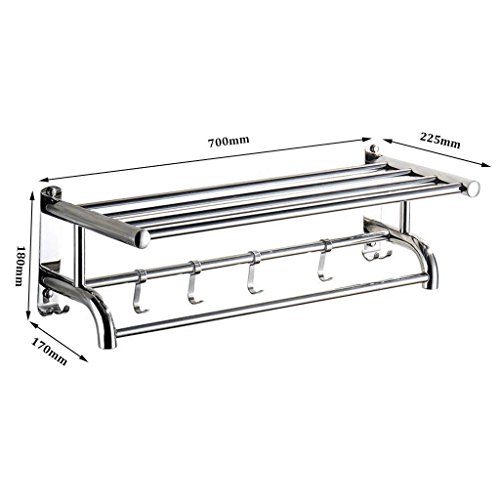 Porte-serviettes double en acier inoxydable pour salle de bain - 3