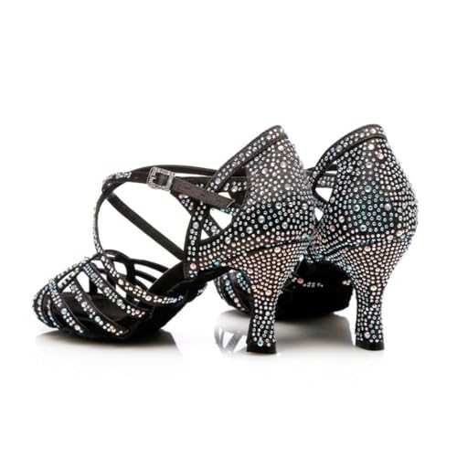 Chaussures de danse latine soirée salsa strass noir 34