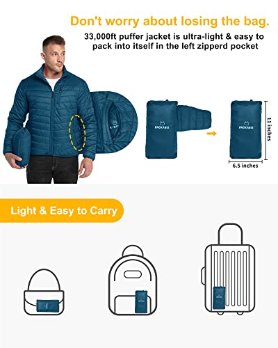 Image of 33,000ft Men's Puffer Jacket Lightweight Packable Insulated Winter Coat