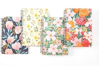 ROSNONG A5 Spiral Notebooks Bound(160Pages) Waterproof Notepad Cute Exercise Lined,Hardcover,Easy to Carry,4pcs-Fresh