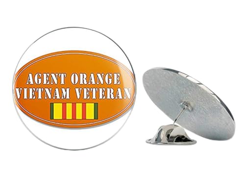 Oval Agent Orange Vietnam Veteran (Vet Ribbon Military) Metal 0.75
