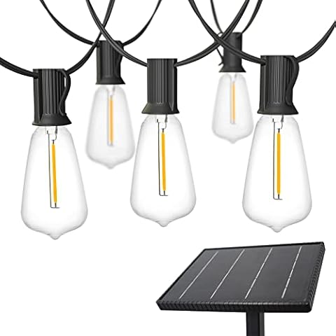 SUNTHIN Solar String Lights, 97ft Solar Outdoor Lights with 48 Waterproof & Shatterproof Bulbs for Patio, Backyard, Porch, Garden, Gazebo Pool, Camping Cover