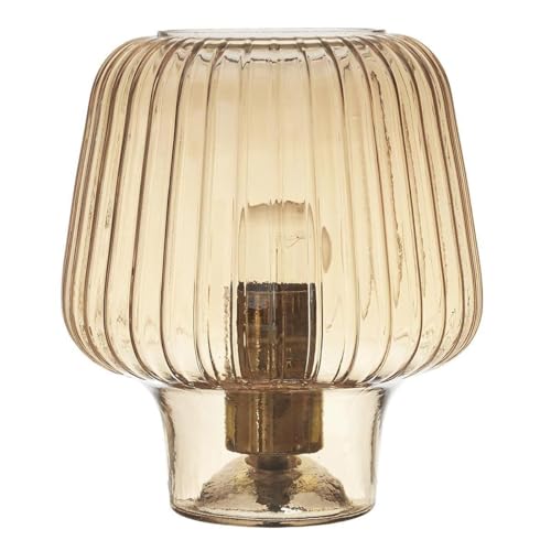 Paris Prix Lampe à Poser Verre Fumé Champignon 21cm Ambre