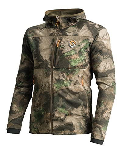 ScentLok Silentshell Camo Hooded Hunting Jacket for Men Lightweight Whitetail Gear