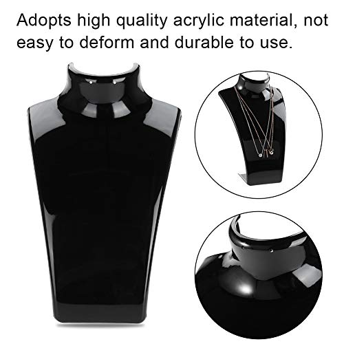 Fictory Jewelry Stand, Black, Jewelry Mannequin Bust, Display & Storage for Necklace Earrings, Bracelets, White,transparent,black - Image 2