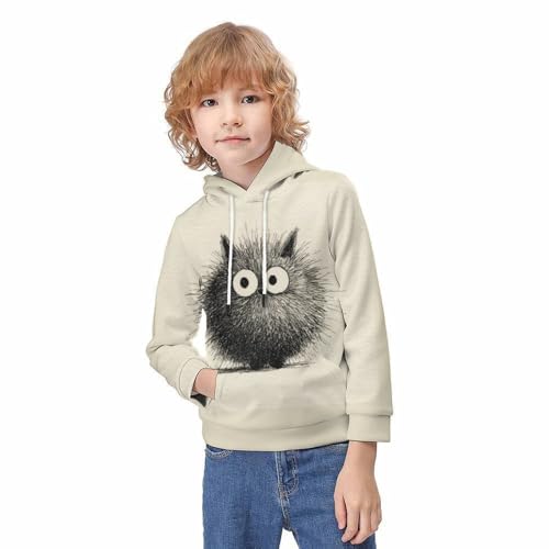 Pull à capuche enfant imprimé 3D idéal pour l'école et les loisirs