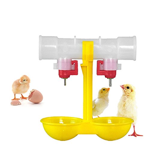 Vivitoch Double Outlet Drinking Hanging Chickens Cups Nipple Drinker Poultry Waterer