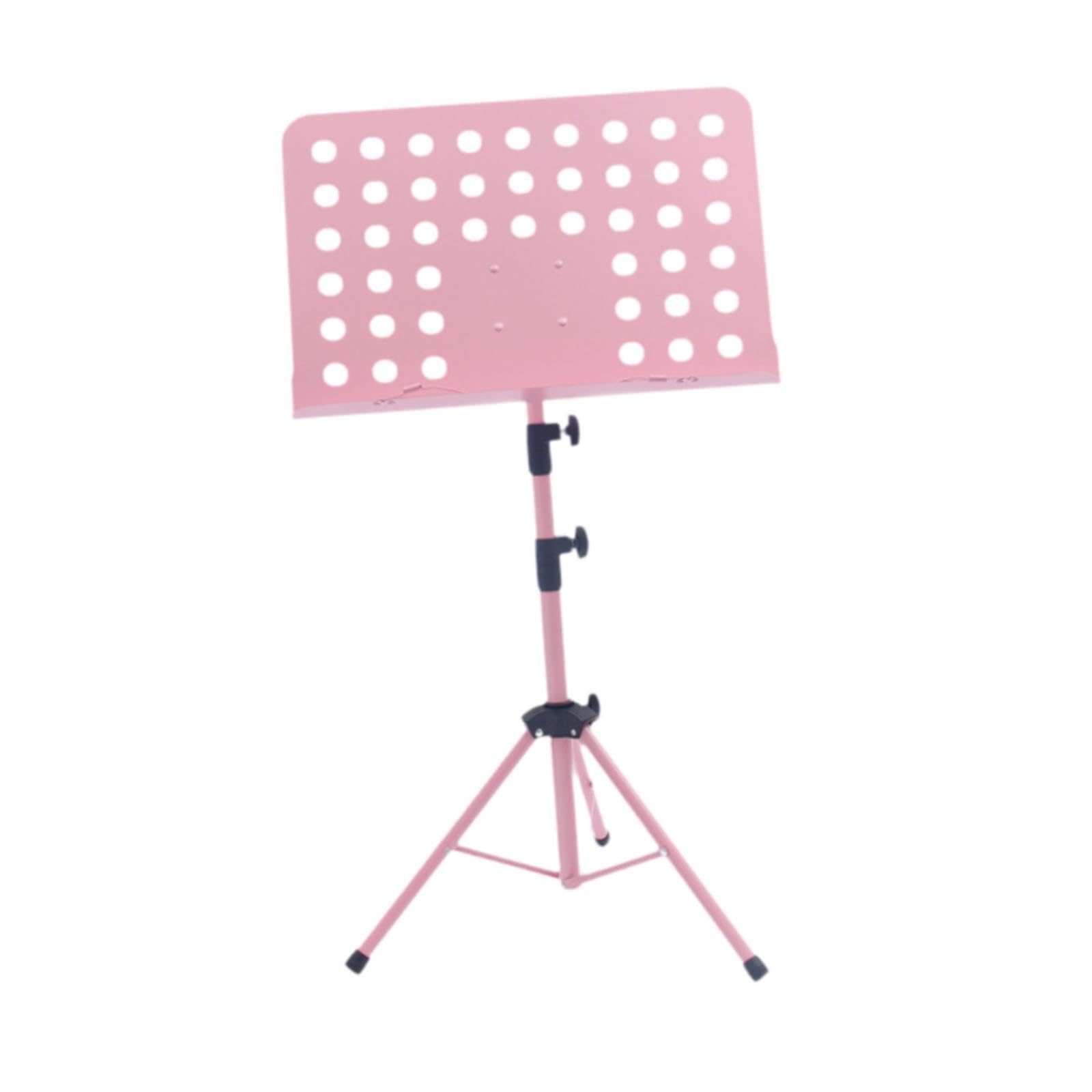 Fenteer Atril plegable para partituras, soporte ajustable en altura para guitarristas, Rosa