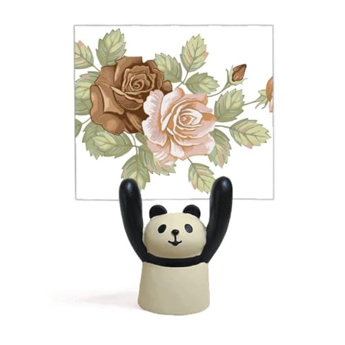 Support de dessin panda et roses blanches pour artistes