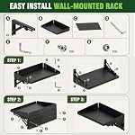 Magnetic Folding Shelf, 40LBS Heavy Duty Magnetic Mounted Rack for Garage, Workshop, RV,Power Tools,Toolbox,1Set Storage Shelves with Lip for Workshop Kitchen Office - Image 3