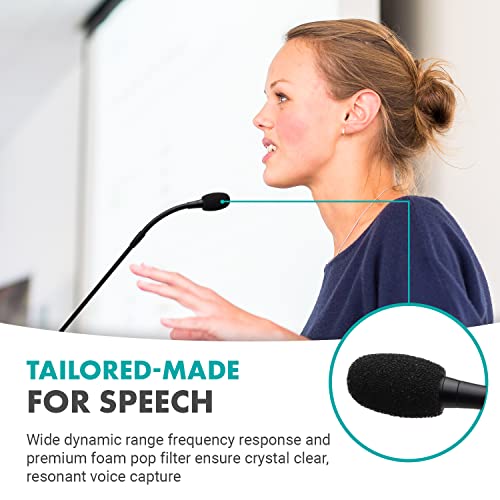 Movo GM-5 Professional 18-inch Gooseneck Microphone with USB Interface Stand, One-Touch Mute- Podium Microphone with Stand for Conferencing, Live Events, Streaming - USB Computer Mic for Mac, PC