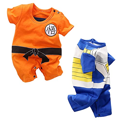 Image of YFYBaby Baby Boys' 2 Pack Short Sleeve Romper Toddler Cartoon Onesie Outfits
