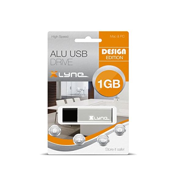 XLYNE 1GB USB-Stick 2.0 ALU High Speed, Design Flash Laufwerk, 1 Stück
