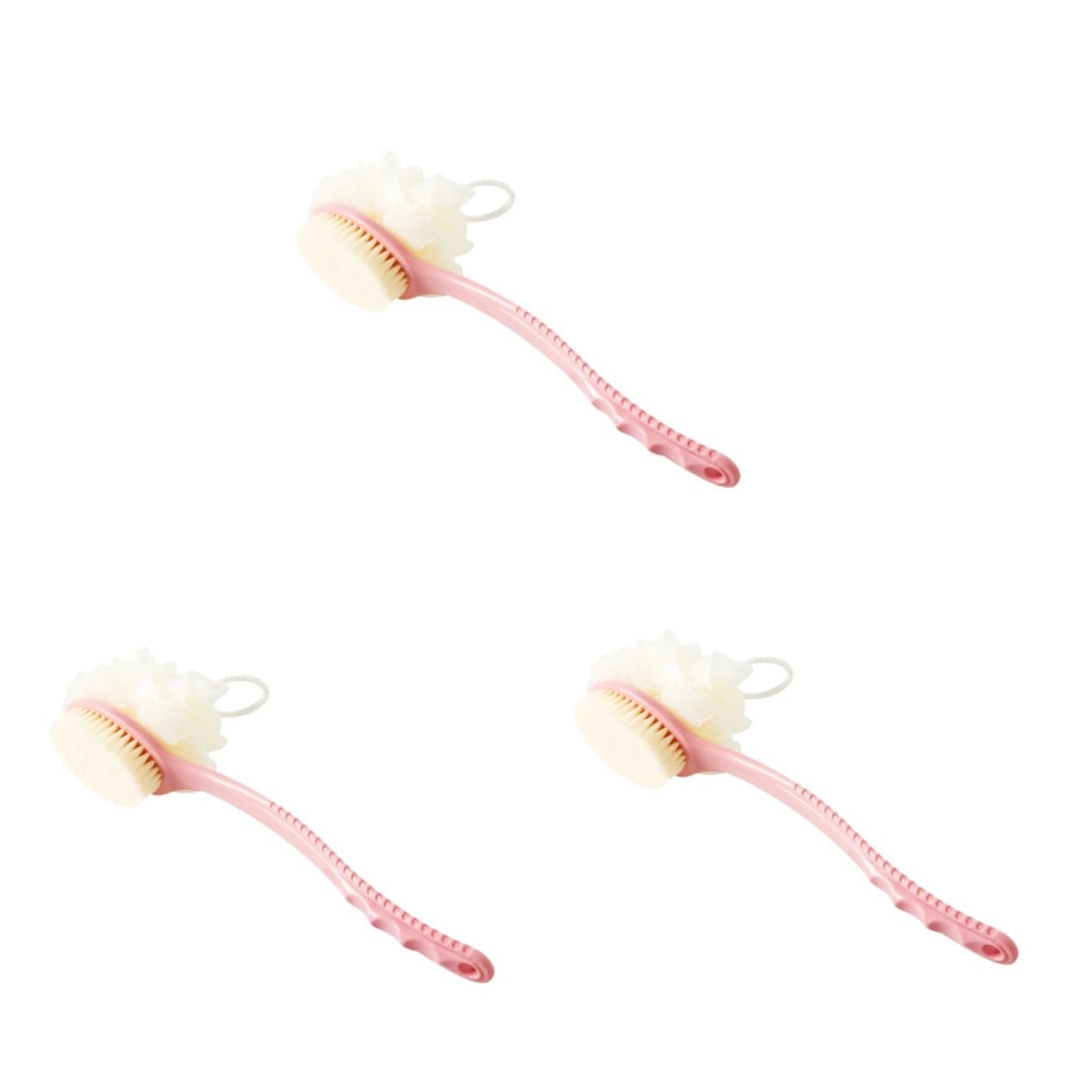 Healeved 3 Pezzi Spazzola Esfoliante Per La Schiena Per La Doccia Spazzola Per Il Corpo in Spugna Di Luffa Naturale Con Manico