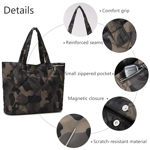 Juego de bolsos acolchados para mujer, tote, bandolera y pouch miniatura 6