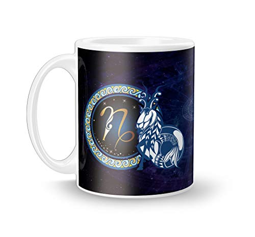 Image of Capricorn Zodiac Printed Ceramic White Coffee /Tea Mug.