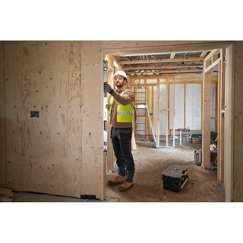 STANLEY FATMAX Xtreme 120 cm Aluminium Hollow Profile Spirit Level with Enlarged Block Levels, Continuous Measuring Edge, Shock-Absorbed Rubber End Caps, FMHT43676-1