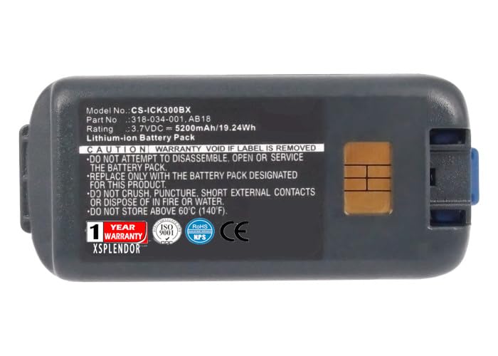 XSPLENDOR XSP Replacement Battery for Interm/ec CK3R, CK3N, CK3C1, CK3C, CK3A, CK3N1, CK3X, CK3 PN AB17, AB18, 318-033-001, 318-034-001