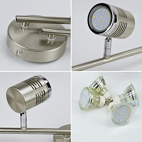 Dllt Led Track Light, Complete Track Lighting Kits, Flush Mount Ceiling Spot Lights Gu10 Bulbs(Included) For Kitchen, Dining Room, Bedroom, Hallway, 4 Lights-Warm Light #TOP3