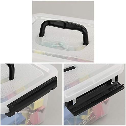 Annkky Mini Storage Box with Lid, 6-Pack 3 Liter Clear Plastic Boxes