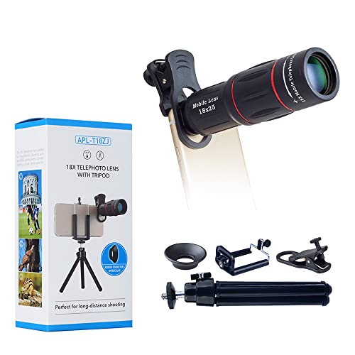 Luneta Para Celular Lente Telescópica Super Zoom 18x Apexel + Tripé