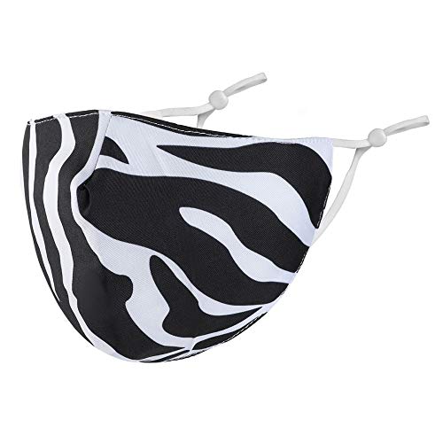 Null Karat Maske Stoffmaske Gesichtsmaske Mund-Nasen-Maske Zebra Animalprint schwarz/weiß 100% Baumwolle Cover