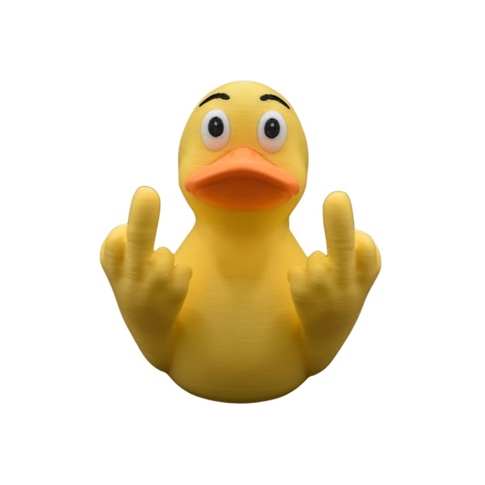 Middle Finger Duck Rubber Ducks Finger Trump Bidem with Us Flag Pattern, Small Yellow Duck for Jeep Car Truck Dashboard Interior Decor, Funny Cute Ducks Toys Office Home Bath Decoration (YELLOW)