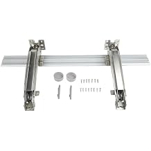 Robust Steel Door Hinge Set 180 Degree Parallel Opening for Cabinets Wardrobes Garage Doors Sliding Mechanism Quiet Damping Buffer Heavy Duty 15.4 Lb Load Capacity Silver Fin