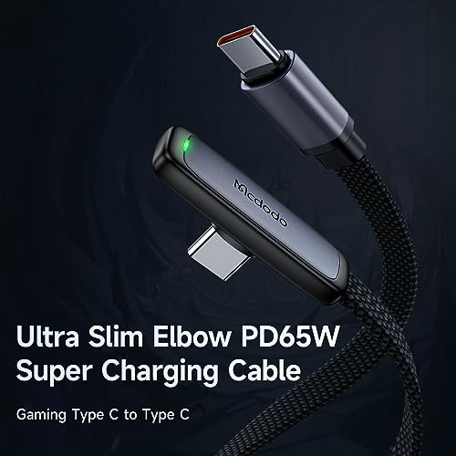 Image of mcdodo USB C USB C Charging Cable 1.2M PD 3.0 PPS USB-C Cable 90 Degree 5A /20V Compatible with iPhone 15 Pro Max, M2 MacBook Pro /Air iPad Pro 2021 iPad Air 5 Galaxy