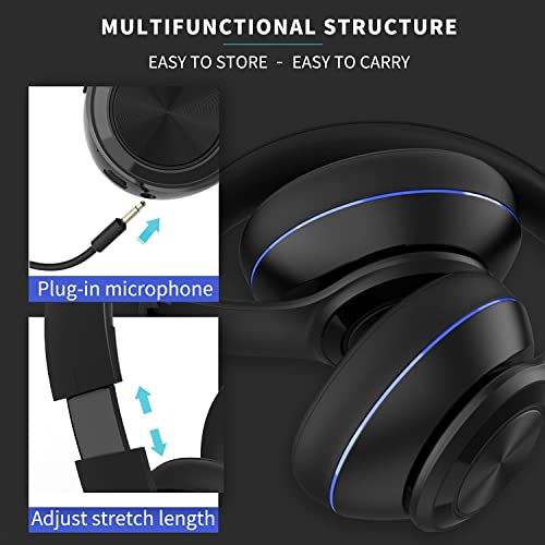 Letton Black Wireless And Wired Gaming Headset With Detachable Mic - Dynamic Eq Compensation Pro Audio, Noise Cancelling Microphone, Ultra-Comfort Over-Ear Headphones #TOP1