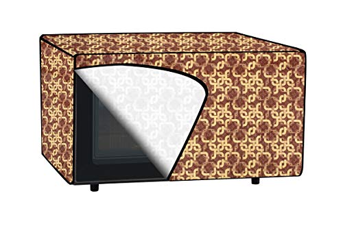 Image of The Furnishing Tree PVC Waterproof Microwave Oven Cover Compatible for Panasonic 20 L Solo NN-ST266BFDG Trellis Pattern Brown