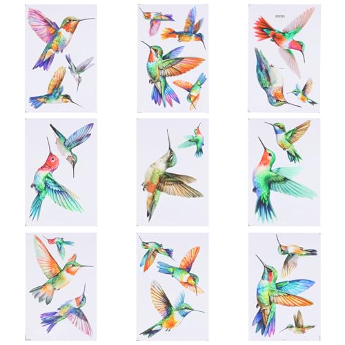Anseom 25 Pièces Autocollants Fenêtre Oiseaux de Colibri Anti Collision Oiseaux Stickers Autocollants Fenêtre Anti-Collision Colorée Stickers Vitre...