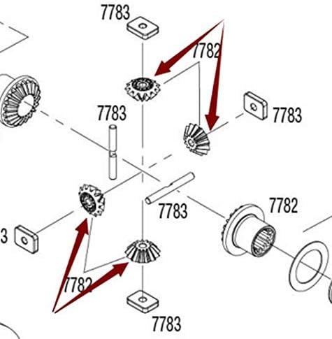 Miniatura 4 de Engranaje de araña diferencial de acero endurecido - 4 piezas para Traxxas X-MAXX XMAXX 6S y 8S 7782