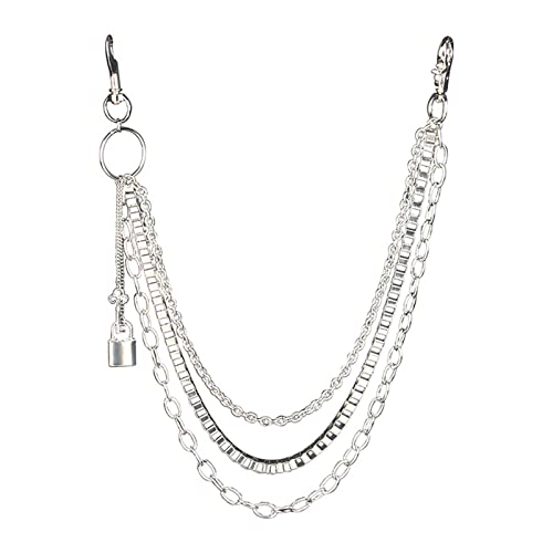 Pants Chain for Men Fashion All-match Lock Key Pendant Waist Chain Hip-hop Goth Accessories