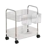 Carrello 2/3/4 | Carrello per snack multistrato in acrilico - Carrelli trasparenti con ruote, organizer mobile per scaffali per la casa, cucina, trucco, lavanderia, bagno, dormitorio, camera da