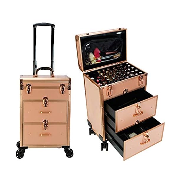 3 in 1 Trolley Cosmetische Koffer, Geschikt Voor Opbergkasten Voor Cosmetica, Make-Up Tools En Kleine Voorwerpen, Uitneembare Opbergdozen.