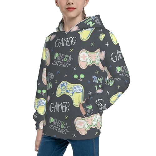 Gamers Kid Hoodies Boys Sweatshirts Girls Pullover with Pocket2