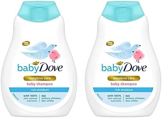 Baby Dove Shampoo 200 ml, Mild No Tears Rich Moisture Baby Shampoo for kids, Gentle Care for Baby's Soft Hair - No sulphate, no Paraben shampoo (Pack 