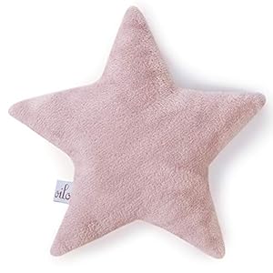Oilo Fluffy Pillow – Pink Throw Pillows – Cute Pillows – Kids Pillow – Baby Girl Nursery Decor – Baby Girl Room Decor – Baby Decorations for Room – Girls Room Decorations – Blush Star Pillow
