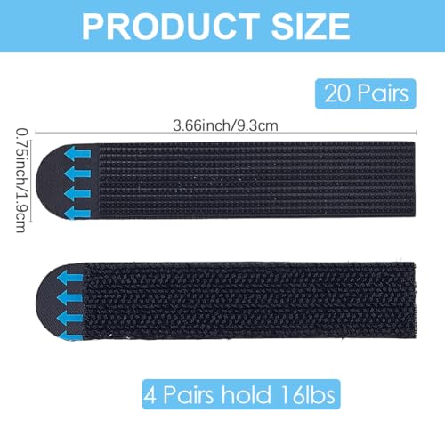 Image of CREATCABIN 40Pcs Picture Hanging Strips Wall Sticky Strips Black Plastic Heavy Duty Heavyweight Double Sided Adhesive Tape Damage Free Pictures Poster Hangers Without Nails for Home Room Wall Decor