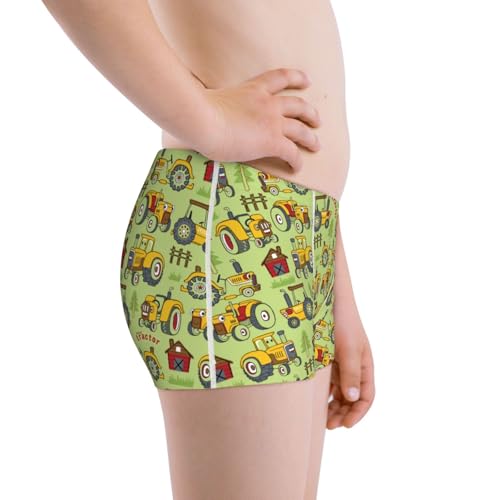 Boys' Cotton Boxer Brief Soft Underwear-Cute Tractor2