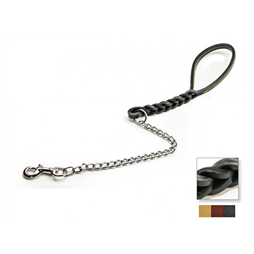 Guinzaglio Doppia Treccia Cuoio+Catena 600