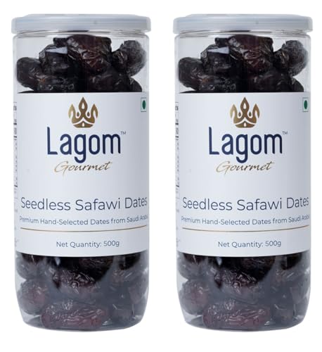 Lagom Gourmet Seedless Safawi Dates 1 kg | Premium Dry Fruits | A...