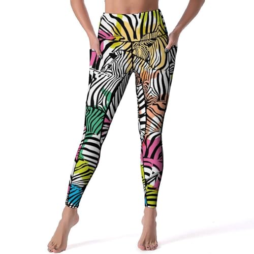 Legging femmes chevaux de couleur pantalon de sport yoga taille haute taille S