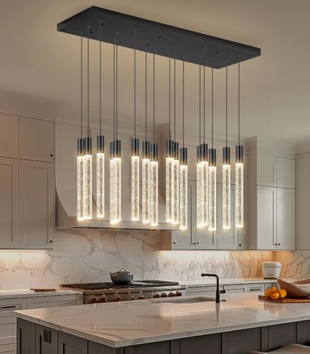 cenozo 16 Lights Rectangular Modern Glam Chandeliers for Staircase Entryway