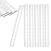 Kunststoff Lineal, Transparent Lineale Set, Lineale Aus Geradem Kunststoff, Metrische Inch Skala Lineal Präzision Messwerkzeug, Rulers Für Schule Büro Zuhause (30cm, 6 Stück)