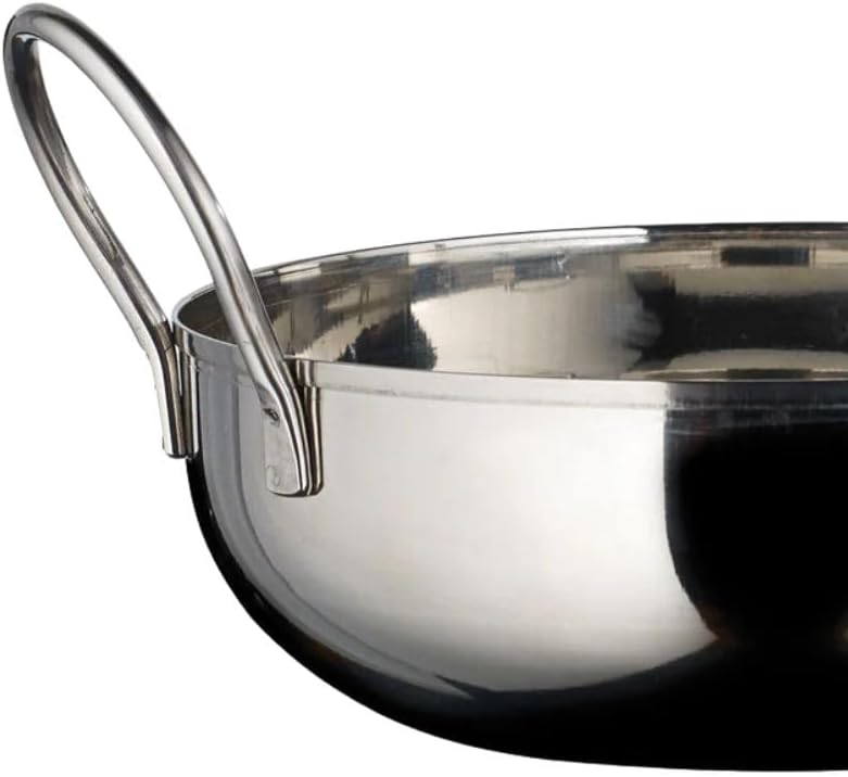 Soro Essentials- 7" x 1.5" Stainless Steel Kady Bowl with Welded Handles Mirror Finish Set of 2- Soup Bowl Serving Bowl for Chili Beef Stew Soup Stew Restaurant Serving Bowl Home Kitchen Restaurant