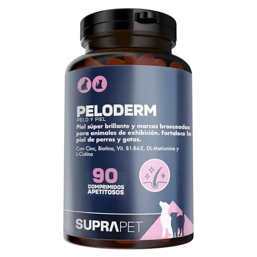 Suprapet, Peloderm para Perros y Gatos 90 Comprimidos a Base de Biotina, Zinc, Vitaminas B, Metionina y Cistina para el Bienestar y Brillo del Pelo | Pienso complementario